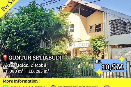 Dijual Rumah Guntur Setiabudi Jakarta Selatan Hitung Tanah, Lokasi Sangat Strategis, Nyaman Jalan 2 Mobil