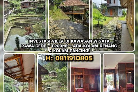 Jual Villa di Rawa Gede Sukamakmur Bogor Kab. LT1200 LB5x7m (4 Unit) Ada Kolam Renang, Kolam Pancingan, Fasilitas Komplit, Murah Banget
