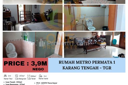 Dijual Rumah di Metro Permata 1, Karang Tengah - Tangerang