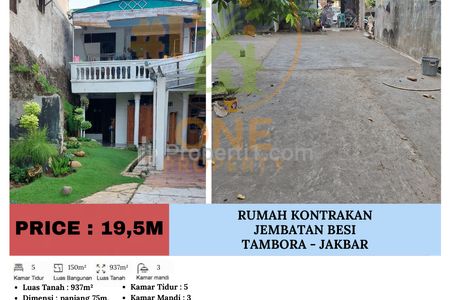 Dijual Rumah Kontrakan di Jembatan Besi, Tambora - Jakarta Barat