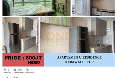 Dijual Apartemen U Residence 1, Lippo Karawaci, Kelapa Dua, Tangerang - Studio Furnish