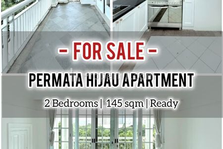 Jual Cepat Apartemen Permata Hijau Tipe 2+1 BR 145sqm, Very Well Maintained & Ready to Used, Direct Owner