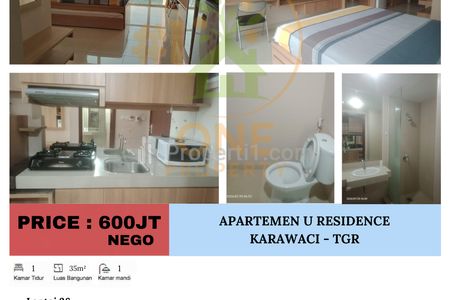 Dijual Apartemen U Residence 2, Lippo Karawaci, Kelapa Dua, Tangerang - Studio Furnished