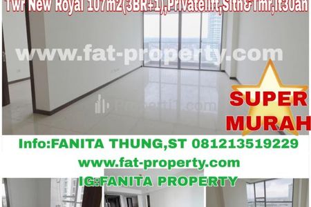 Wow Apartemen ST. MORITZ Tower New Royal Dijual Harga Murah Tipe 3 BR Unfurnish Dijual Harga Murah - Hanya Beberapa Langkah dari Pintu Lippomal Puri!