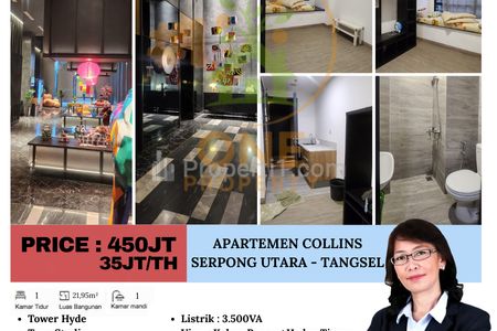 Disewakan Apartemen Collins Boulevard, Serpong Utara, Tangerang Selatan - Studio dengan Fasilitas AC