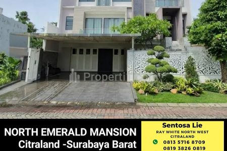 Dijual Rumah North Emerald Mansion Citraland Surabaya Full Furnished New Private Lift Modern Lokasi Terdepan Dekat Gwalk, Unesa, Sekolah Ciputra
