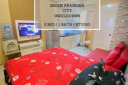Sewa Apartemen Green Pramuka City - Studio Furnish Termurah, BIsa Harian