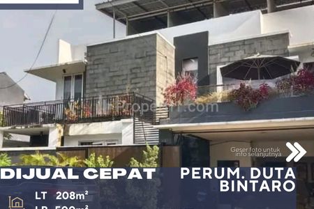 Dijual Rumah dengan Kamar Kost Dalam Perumahan Cluster Lokasi Sangat Strategis Alam Sutera Tangerang