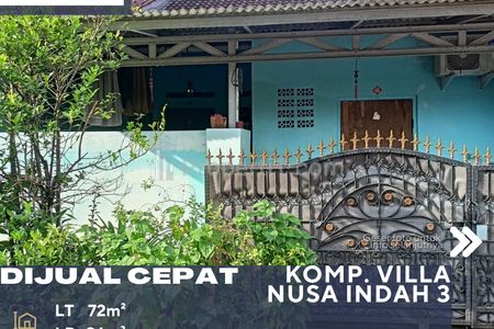Dijual Rumah Dalam Komplek Nusa Indah 3 Lingkungan Nyaman Aman Bersih di Gunung Putri Bogor
