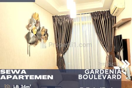 Disewakan Apartemen Gardenia Boulevard 1BR Full Furnished Lokasi Strategis Siap Huni