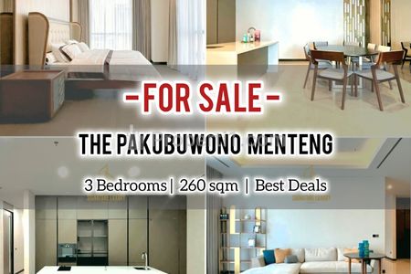 Jual Cepat Apartemen Pakubuwono Menteng 3+1 BR 260sqm, Furnished, Perfect For Investor, Direct Owner 