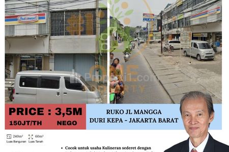 Disewakan Ruko di Jl Mangga, Duri Kepa, Jakarta Barat