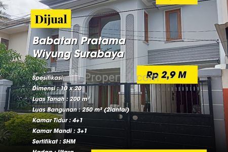 Dijual Rumah di Babatan Pratama Wiyung Surabaya Selatan