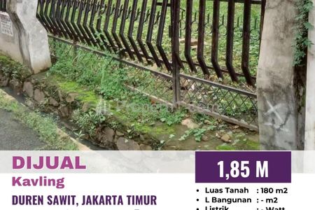 Dijual Kavling Siap Bangun di Duren Sawit, Jakarta Timur