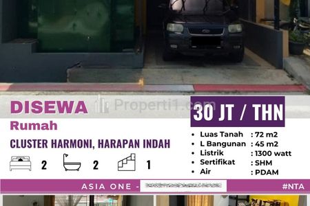 Disewakan Rumah Bagus Lokasi Strategis di Harapan Indah Cluster Harmoni Bekasi