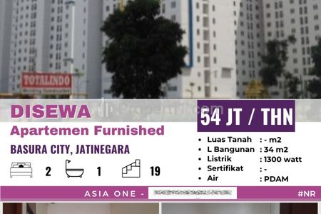 Disewa Apartemen Bassura City Full Furnished 2BR Siap Huni Furnished