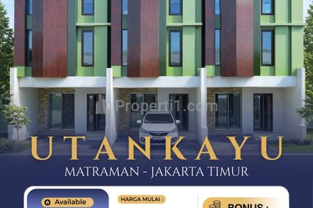Dijual Rumah 3 Lantai di Utan Kayu Selatan Dekat Toll Rawamangun, RSUD Matraman, UNJ, Green Pramuka, Cempaka Putih, Jatinegara, Jakarta