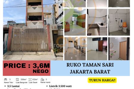 Turun Harga! Dijual Ruko Taman Sari - Jakarta Barat