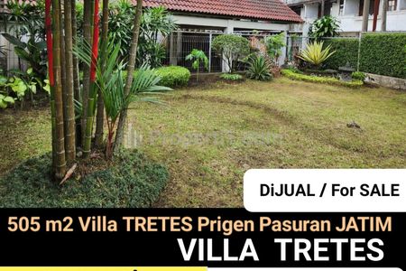 Jual Murah Villa Tretes Prigen Pasuruan Jatim - LT 505 m2 - Jalan Raya Sebelah Hotel - Taman Luas - Terawat Cantik Siap Huni