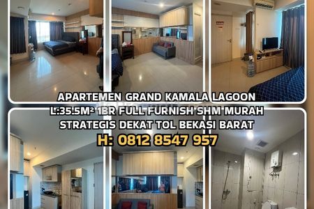 Jual Cepat Apartemen Grand Kamala Lagoon 1BR Full Furnish SHM MURAH Lokasi Dekat Tol Bekasi Barat