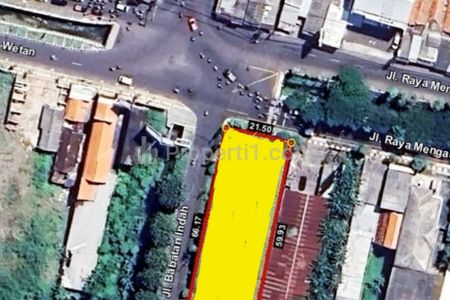 Dijual Tanah 1383m2 di Nol Jalan Raya Wiyung - Babatan Unesa Komersial Area Surabaya Barat - Hook 2 Sisi Jalan Raya - SHM - Cocok Buat Segala Usaha