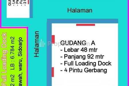 Jual Gudang 3 Unit Luas di Area Kawasan Tambaksawah Sidoarjo