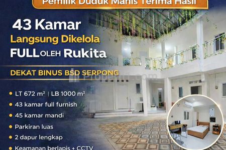 Dijual Rumah Kost Baru 43 Kamar Full Furnished di Jelupang, Dekat Bintaro di BSD Serpong Tangerang Selatan