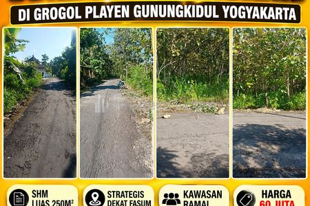 Jual Cepat Tanah Murah Jogja SHM 250m² Playen Gunung Kidul Strategis dekat Keramaian