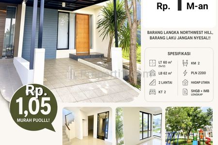 Dijual Rumah Citraland Northwest Hill Surabaya Barat Modern - Bangunan 2 Lantai Spesial 2 Kamar Tidur Bonus 2 AC, Kanopy Carport Plus Kanopi