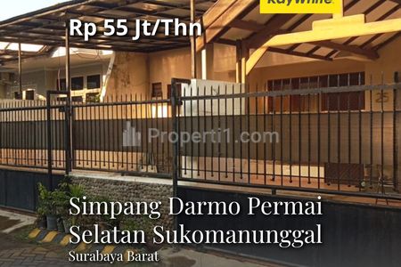 Disewakan Rumah Simpang Darmo Permai Selatan Sukomanunggal Surabaya Barat