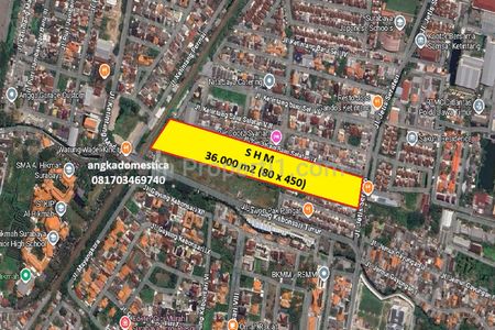 Jual Tanah Surabaya Selatan di Ketintang Luas 3,6 Hektar, Lingkungan Sudah Padat, Cocok Buat Rumah Sakit, Apartemen, Perumahan