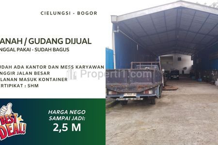 Dijual Gudang dan Tanah di Cileungsi Bogor