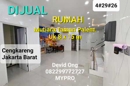 Dijual Rumah Mutiara Taman Palem Ukuran 8x15 m, Cengkareng Jakarta Barat