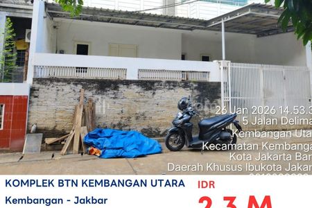 Dijual Lelang Rumah Komplek BTN Jalan Delima, Kembangan Jakarta Barat