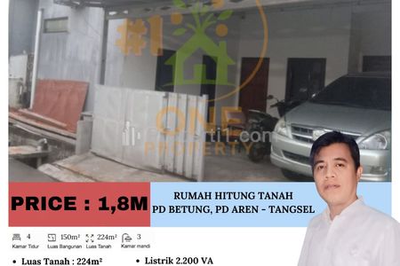 Dijual Rumah Hitung Tanah, Pondok Betung, Pondok Aren - Tangerang Selatan