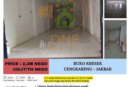 Dijual Ruko Kresek, Cengkareng - Jakarta Barat