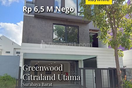 Dijual Rumah Gress dan Unik di Greenwood Citraland Surabaya Barat