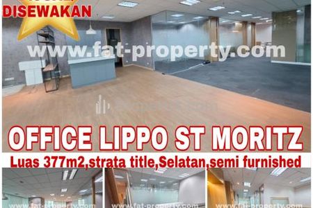 Jual / Sewa MURAH Office Space LIPPO ST. MORITZ OFFICE TOWER - Kompleks Paling Bergengsi dan Terkomplit di Jakarta Barat - Siap Dipakai