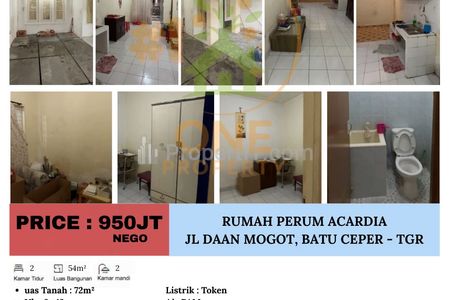 Dijual Rumah di Perumahan Arcadia Jl Daan Mogot, Batu Ceper - Tangerang
