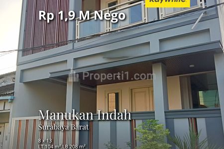 Dijual Rumah Baru Lokasi Strategis Manukan Indah Tandes Surabaya Barat