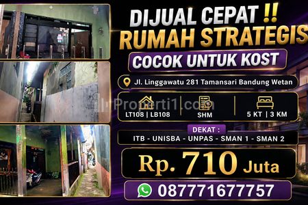 Dijual Rumah Strategis Bandung Wetan Cocok untuk Kost Dekat Kampus ITB UNISBA UNPAS, LT108 LB108 SHM Murah