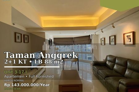 Sewa Apartemen Kondominium 2BR Furnish di Taman Anggrek Residences - Nyaman, Luas, Siap Huni, Fasilitas Lengkap