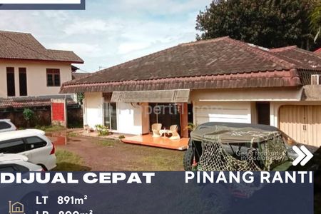 Dijual Cepat Tanah Beserta Bangunan Lokasi Strategis di Pinang Ranti Jakarta Timur
