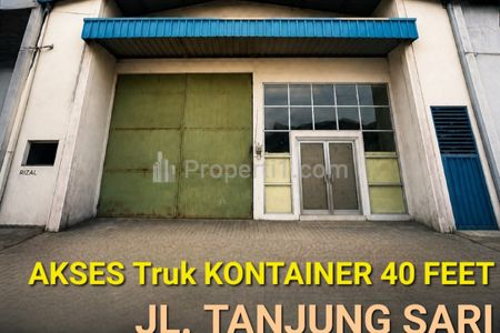 Sewa Gudang Tanjung Sari Luas 360m2 - Sukomanunggal - Surabaya Barat - Akses Truk Kontainer 40 Feet - Keamanan 24 Jam - One Gate Sistem Dekat Tol