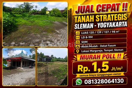 Dijual Tanah SHM Strategis Sleman Yogyakarta, Tanah Kavling Murah Sleman, Cocok untuk Hunian, Tempat Usaha Maupun Investasi