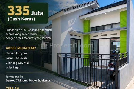 Dijual Rumah Baru Siap Huni Dekat Stasiun Citayam Pabuaran Bogor
