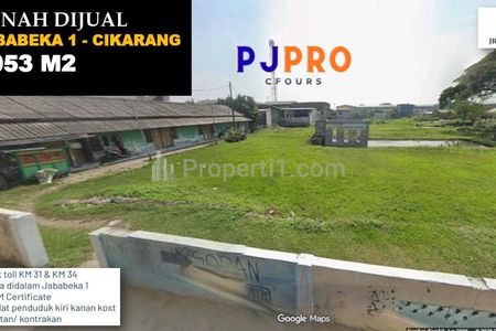 Dijual Tanah Cocok untuk Bisnis Nempel Langsung dengan Jababeka 1 Bekasi