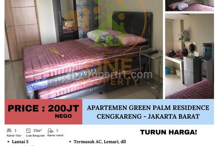 Dijual Apartemen Green Palm Residence Studio Furnish di Duri Kosambi, Jakarta Barat