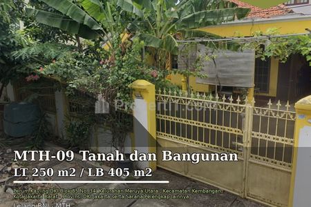 Dijual Lelang Tanah dan Bangunan Lokasi Strategis di Perum Kavling DKI Meruya Jakarta Barat