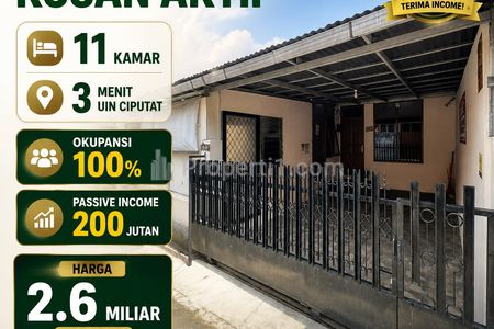 Dijual Rumah Kost 11 Kamar Full Furnished Full Terisi dekat UIN Ciputat Tangerang Selatan